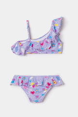 Love Miss Muse Purple Tek Omuz Fırfırlı Bikini