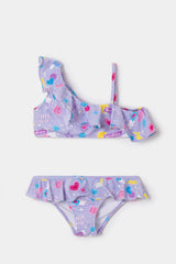 Love Miss Muse Purple Tek Omuz Fırfırlı Bikini
