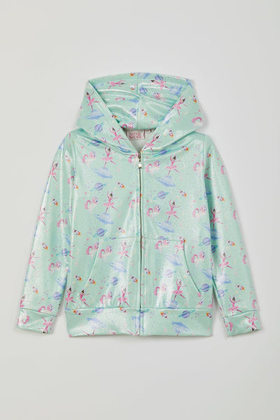 Ballerina in Space Mint Hoodie Sweatshirt