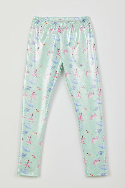 Ballerina in Space Mint Leggings