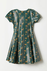 Hearts and Deers Green Dress