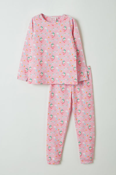 Unicorn in Wonderland Pink Pajamas Set